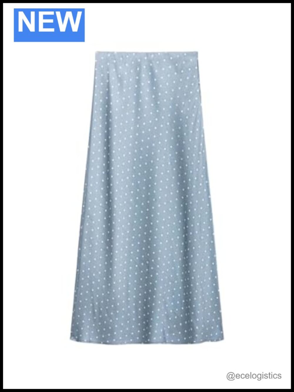 Women's Polka Dots Maxi Skirt High Waist Satin Straight Hem Casual Long Skirt